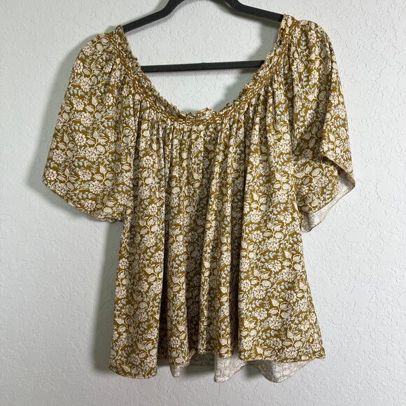 Women's Faherty Floral Pattern Pullover Short Sleeve Shirt Size XL - Picture 5 of 9